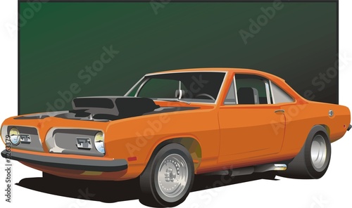 orange muscle car