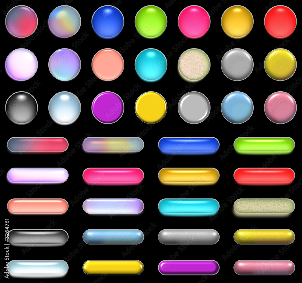 mystical luminous aqua buttons in different colors mystical luminous aqua buttons in different colors