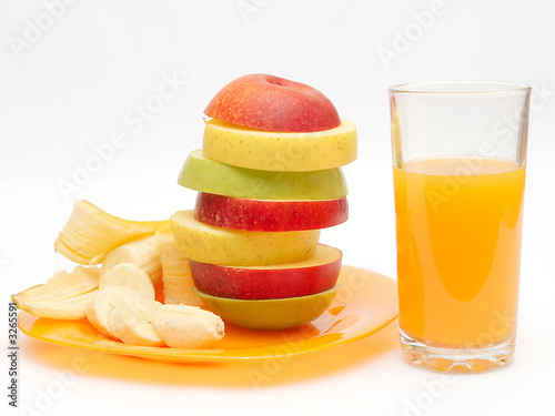 slices of fruit and juice