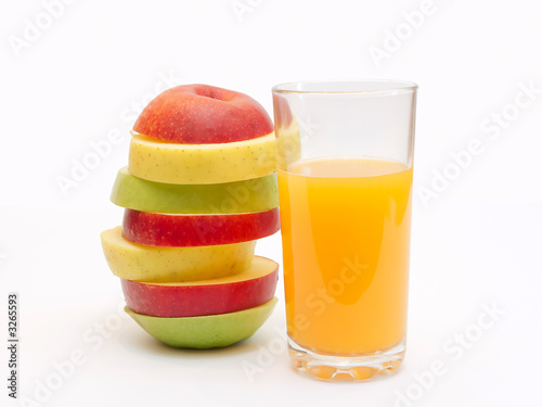 slices of fruit and juice