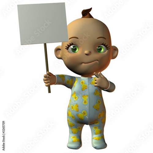 toon baby mit schild photo