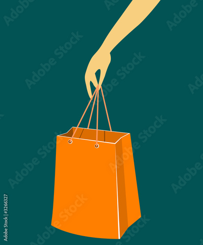 female hand with shopping bag