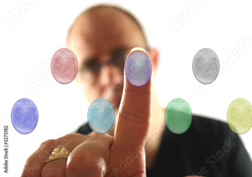 man with 7 buttons to choose