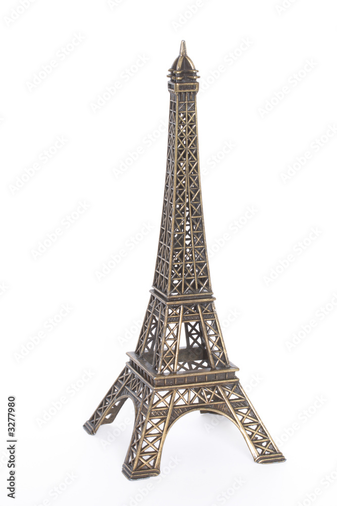 small bronze copy of eiffel tower