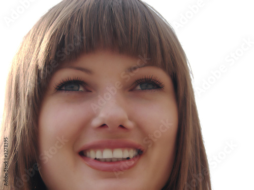 pretty brunette close-up isolated b9