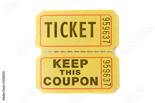 raffle ticket with stub