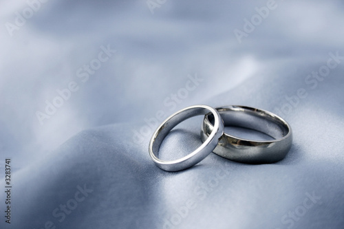 wedding rings on silk