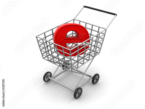 consumer's basket and symbol of the internet photo