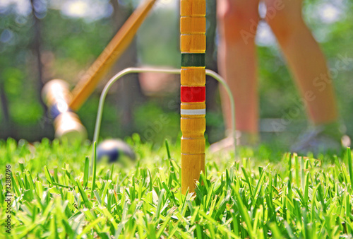 girl playing croquet photo