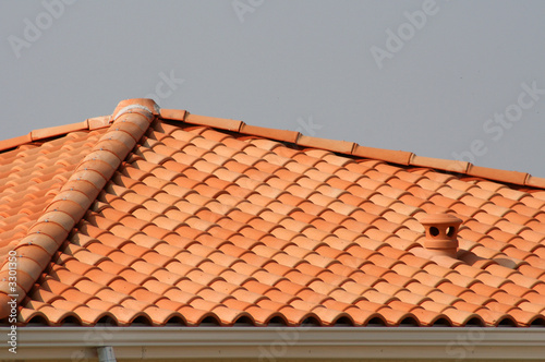 tuiles du toit d'une maison en bois