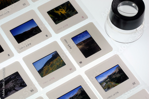 slide film on light box