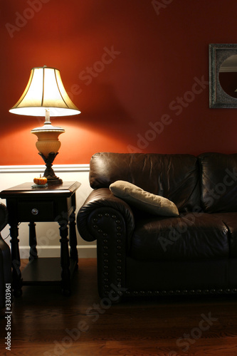lamp and the couch - vertical shot