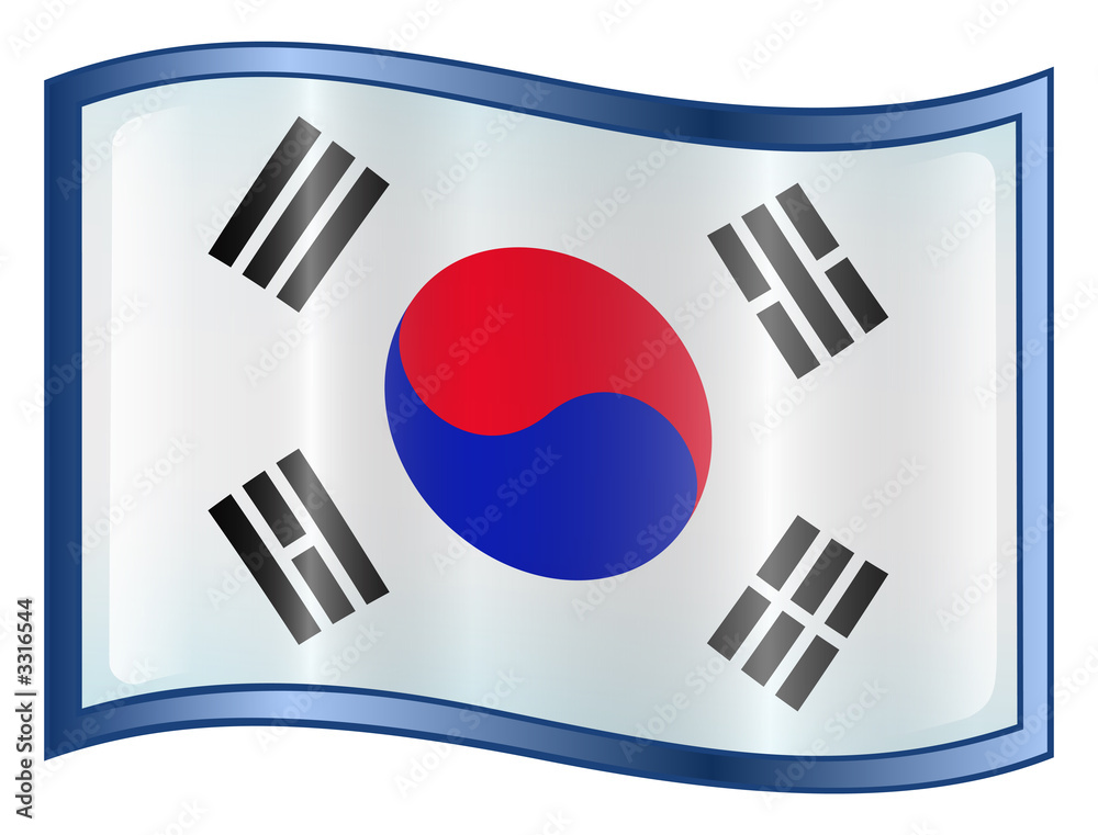 south korea flag icon. (with clipping path) south korea flag icon. (with clipping path)