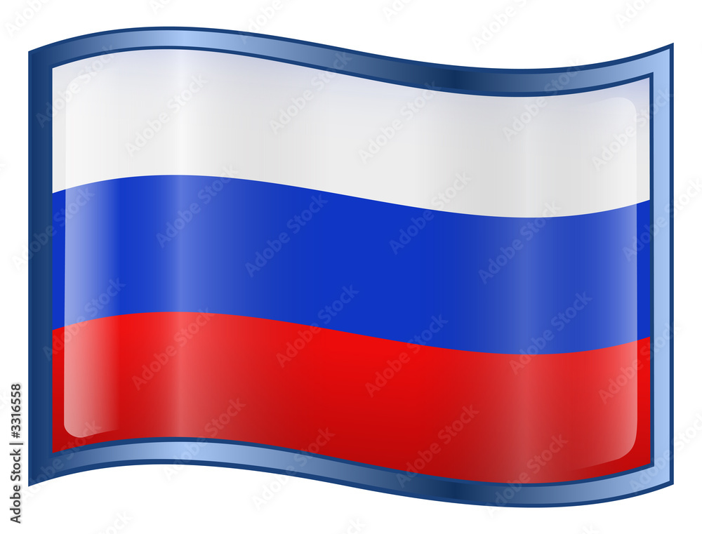 Fototapeta premium russia flag icon. (with clipping path)