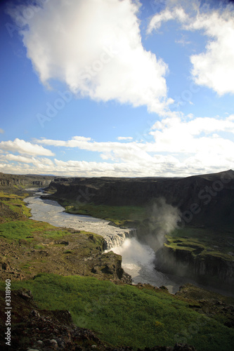 view over dettifoss waterfall