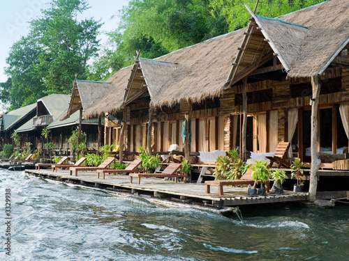 huts on the river