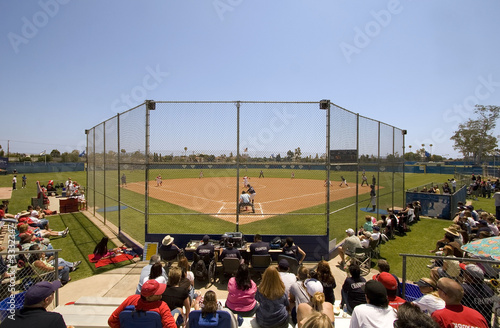 watching college softball game photo