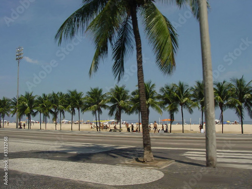plage et cocotiers copacabana rio de janeiro