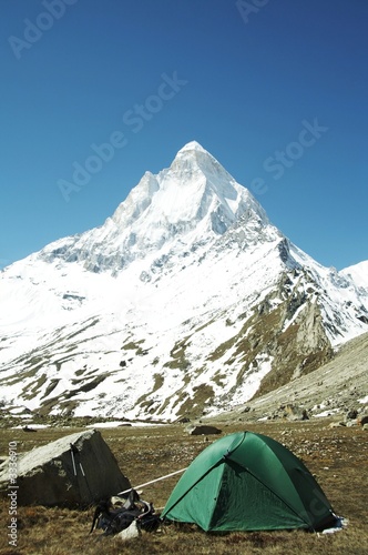 camp in himalayan mountain