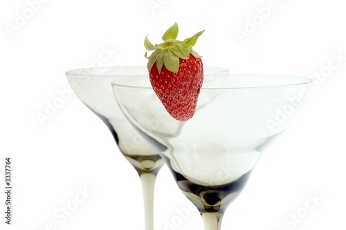 conic glasses with strawberry