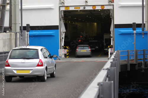cars entering ferry