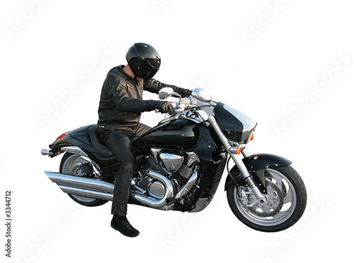 the motorcyclist on a motorcycle.