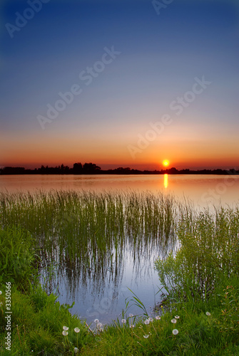 sunset by the lake