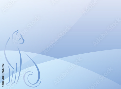 cat on blue background