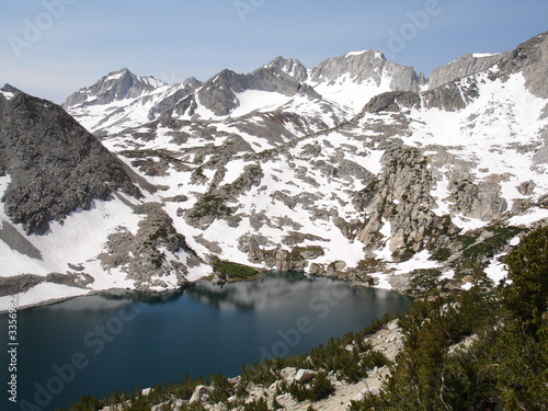 blue mountain lake with mountains