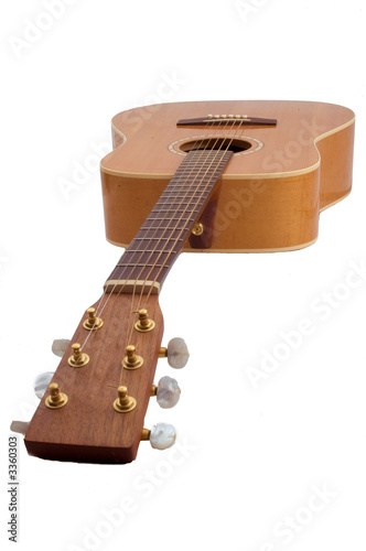 acoustic guitar on white