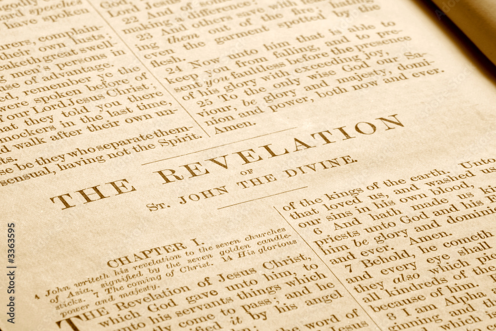 revelations in an antique bible printed in 1882. revelations in an antique bible printed in 1882.