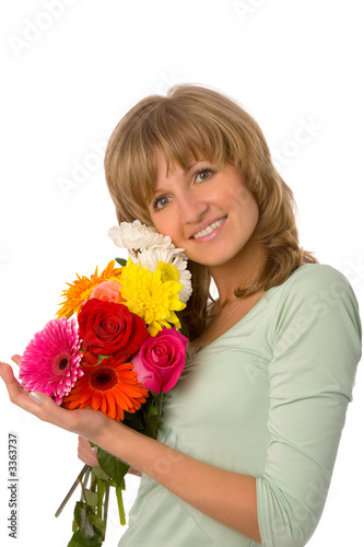 woman with flowers