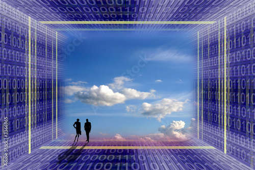 digital age concept: escape from the digital capti