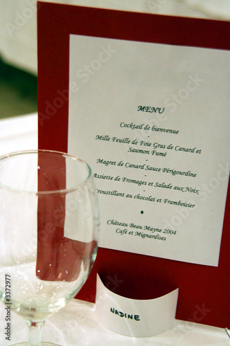 ceremony menu