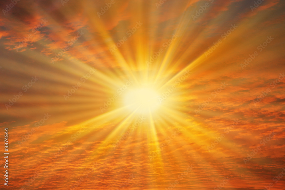 Naklejka premium soleil Sun sonne sole ciel rouge