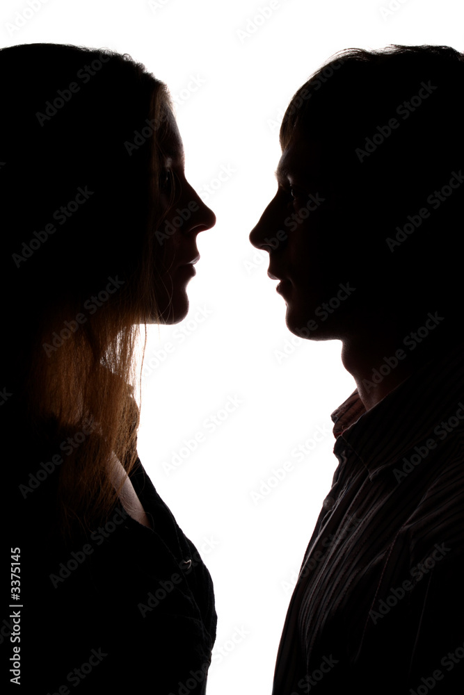 silhouette of man and woman