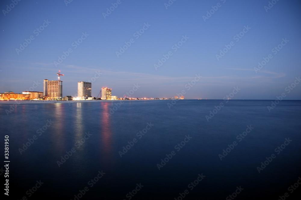 bright sunset on the gulf of mexico