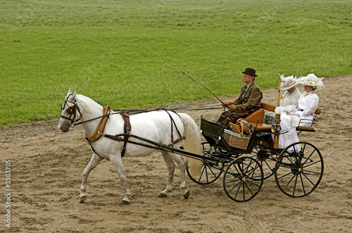 old-fashioned horse-drawn