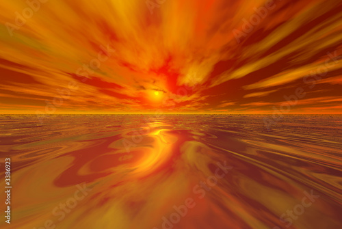 3D-render of a sunset 