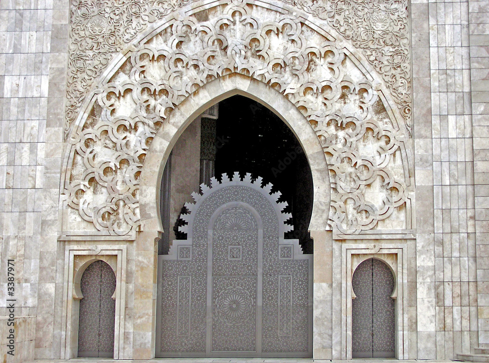 Gate of Hassan II mosque in Casablanca, Morocco