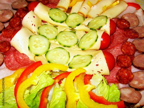 vegetable and salame