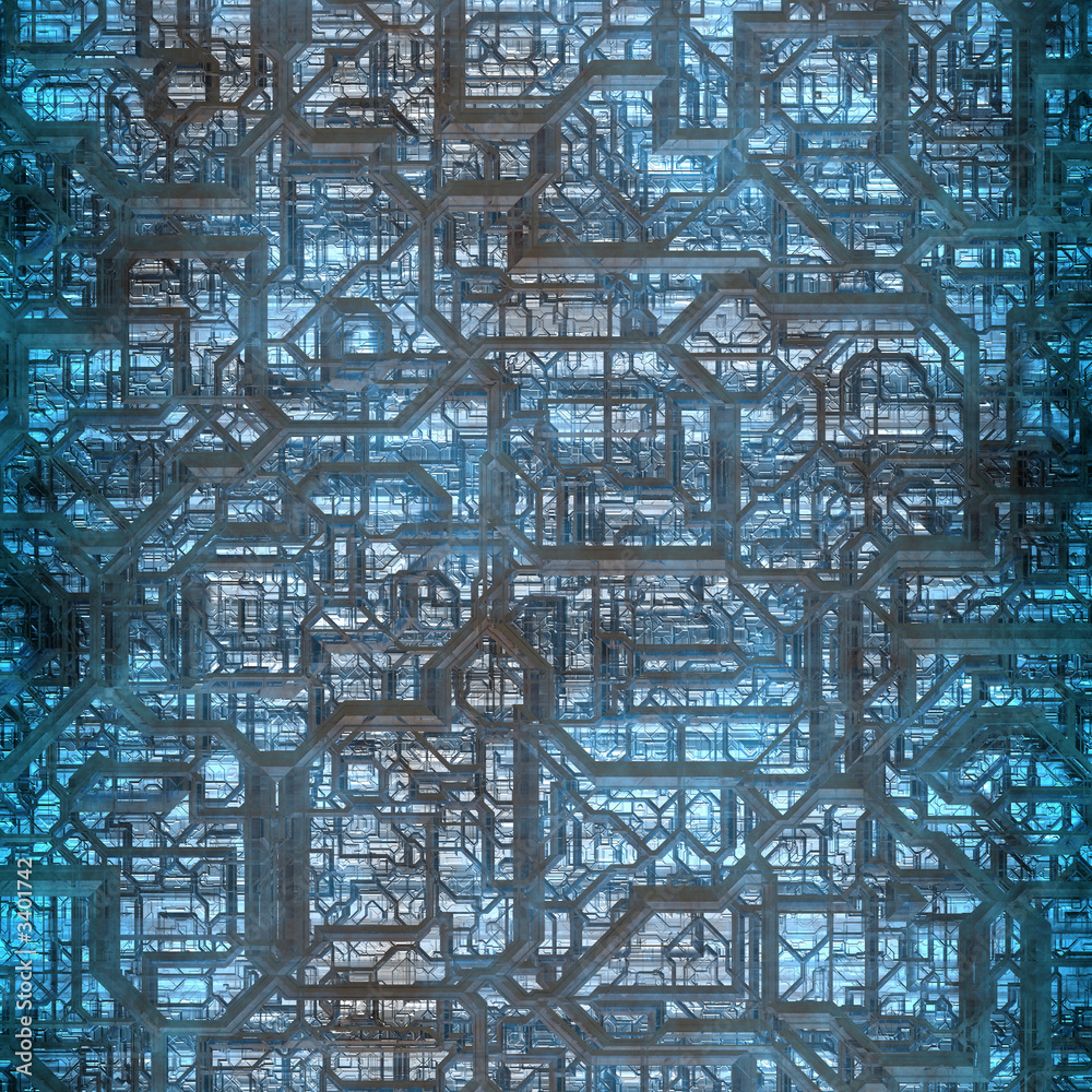 Obraz premium microcircuit, (city futuristic)