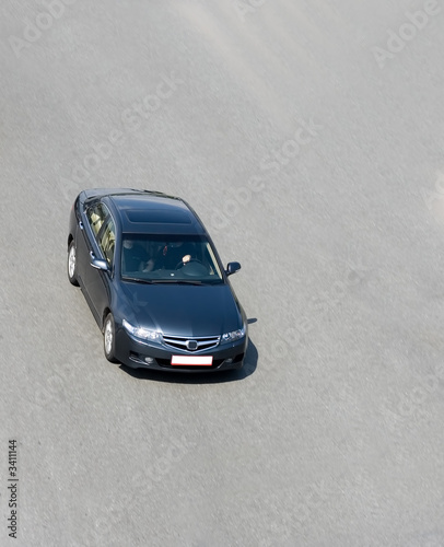  car speed fast on road isolated