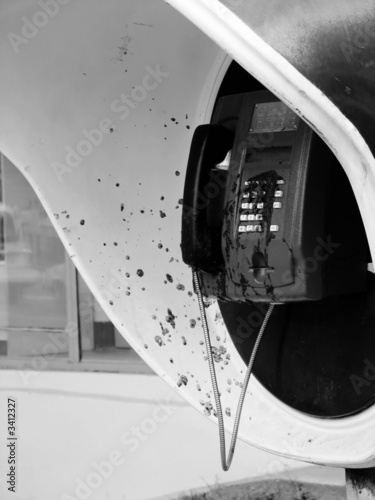 blood and brains on a payphone
