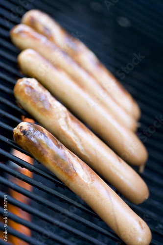 grilling hotdogs