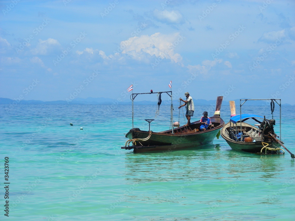 tourist boat in phang-nga bay - thailand - asia