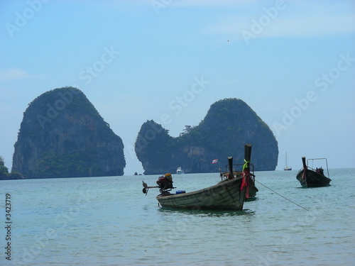 tourist boat in phang-nga bay - thailand - asia