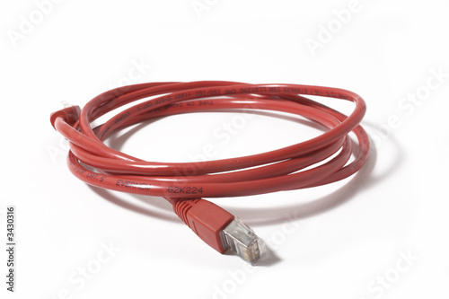 ethernet rj45 patch cable isolated on white backgr