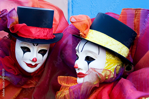 two clowns - close up