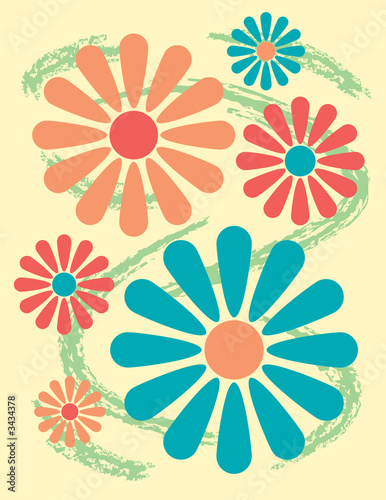 Papier peint bright floral design